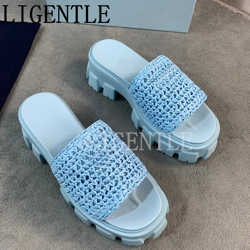 

2024 Summer Hot Sale Round Open Toe Flat Slippers Women Outdoor Brand Mules Slippers Thick Bottom Street Trend Slippers Mujer