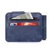 New Small Men's Wallet With Coin Pocket Card Slot Money Clip Dollar Banknote Slim Purse Zipper Cash Holder Bag A Metal Clamp 4