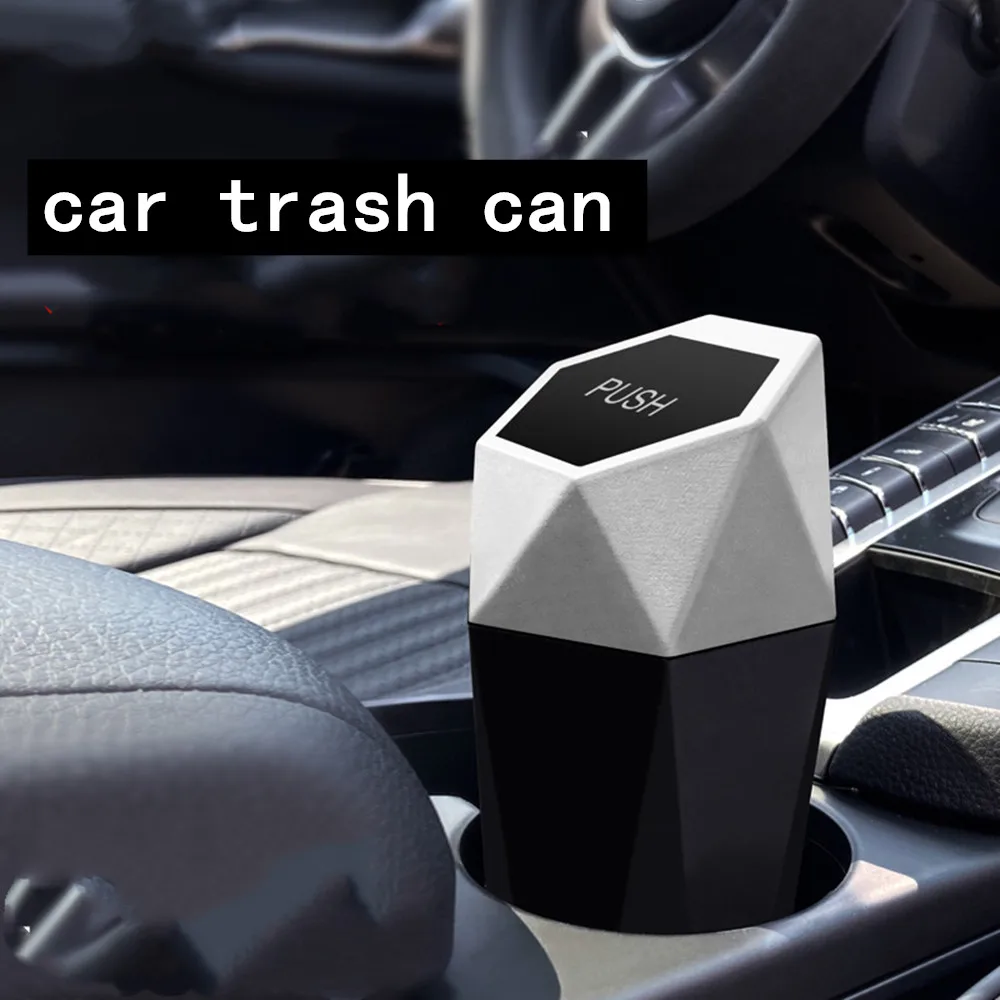 

Mini Car Trash Can Portable Dustbin With Lid Leak-Proof In Car Auto Trash Bin For Automotive Home Bedroom Office Garbage Bin