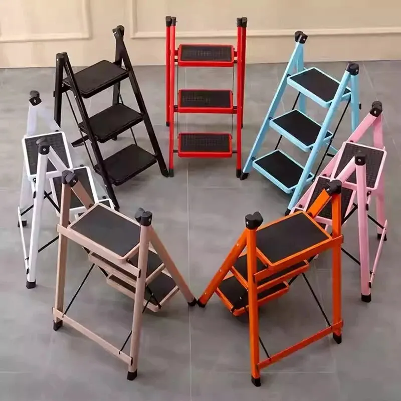 Folding Ladder Household Thickened Ladder Stool Flower Rack Ladder Pedal Indoor Ladder Portable and Multi-purpose folding ladder chair folding step stool telescoping ladder
