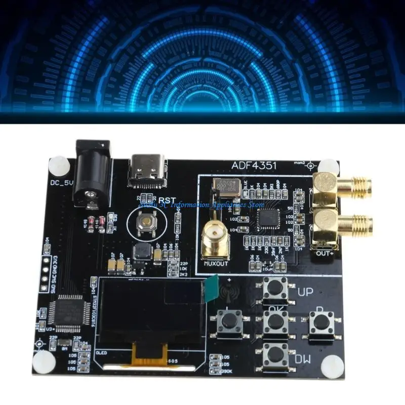 ADF4351 온보드 모듈, STM32 칩셋 35MHz-4.4GHz 주파수, 무선 주파수 테스트 및 개발용 코드 포함