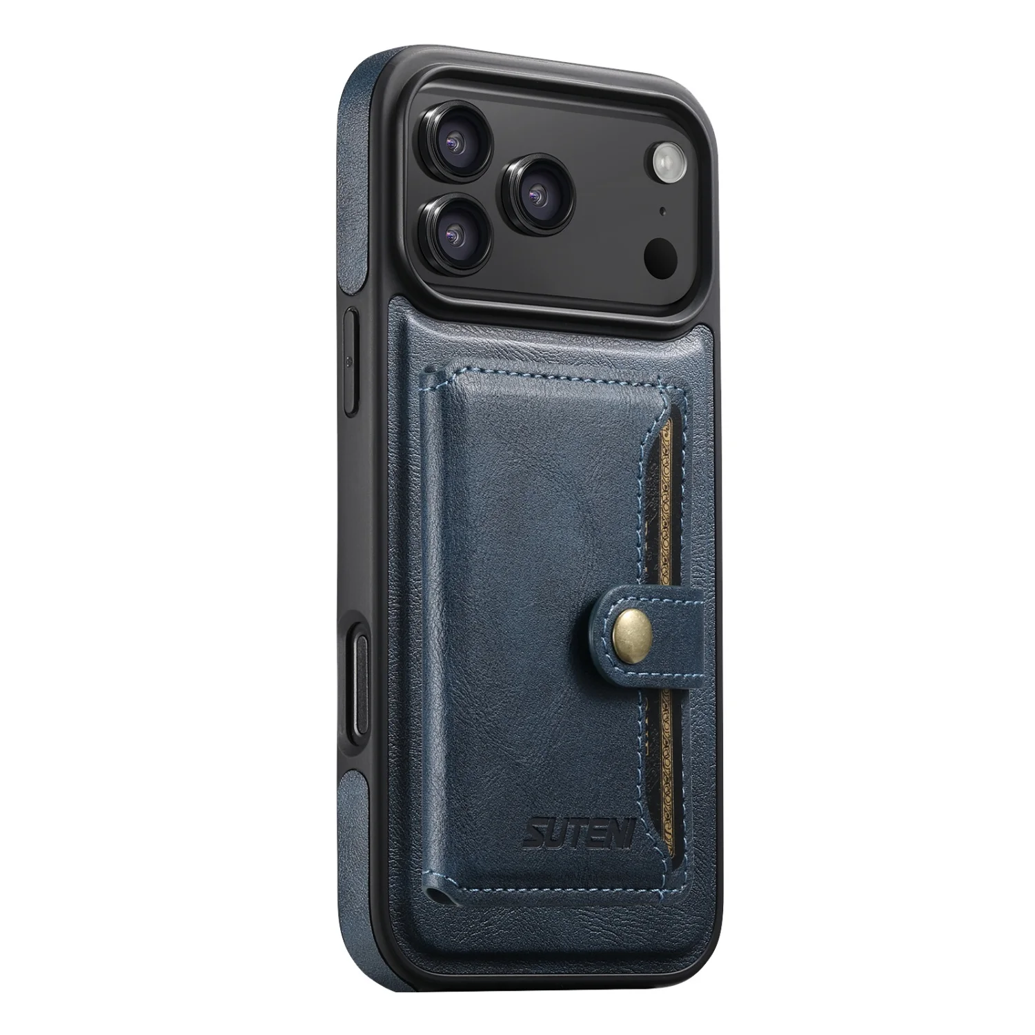 Magnetic Leather Case with Card Holder - All-Round TPU Protection, Two-in-One Design