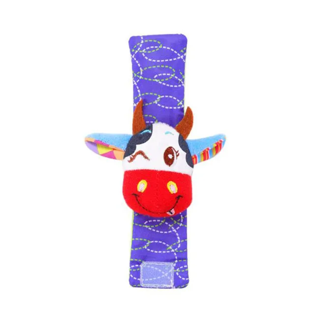 Cartoon Plush Socks Wristband Rattle Baby Toys 0-12 Months Newborn Baby Children Animal Socks Foot Finder Toy Gift Soft Rattle 4