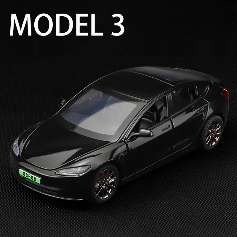 2024 NEW 1:32 FOR TESLA Model 3 Alloy Model Car Toy Diecasts Metal Casting Sound and Light Car Toys Vehicle 2