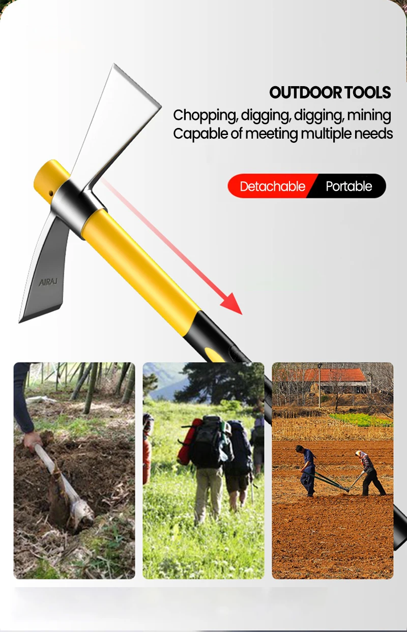 S67f9d57b202b4e7392bb18c82b88bf70M Multifunctional Garden Axe Outdoor Mountaineering Pick High Hardness Steel Casting Soil Loose Home Gardening Hand Tools Mallzona