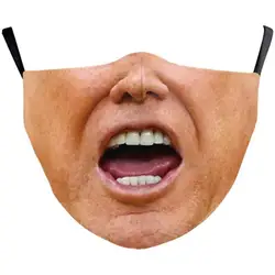 Adults Comical Printed Cotton Blend Face Masks - Fashionable Facial Expressions (8)