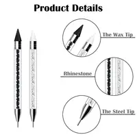 Rhinestone Picker Dotting Pen, Dual-ended Rhinestone Gems Crystals Studs Picker Wax Pencil Manicure Nail Art DIY Decoration Tool 2