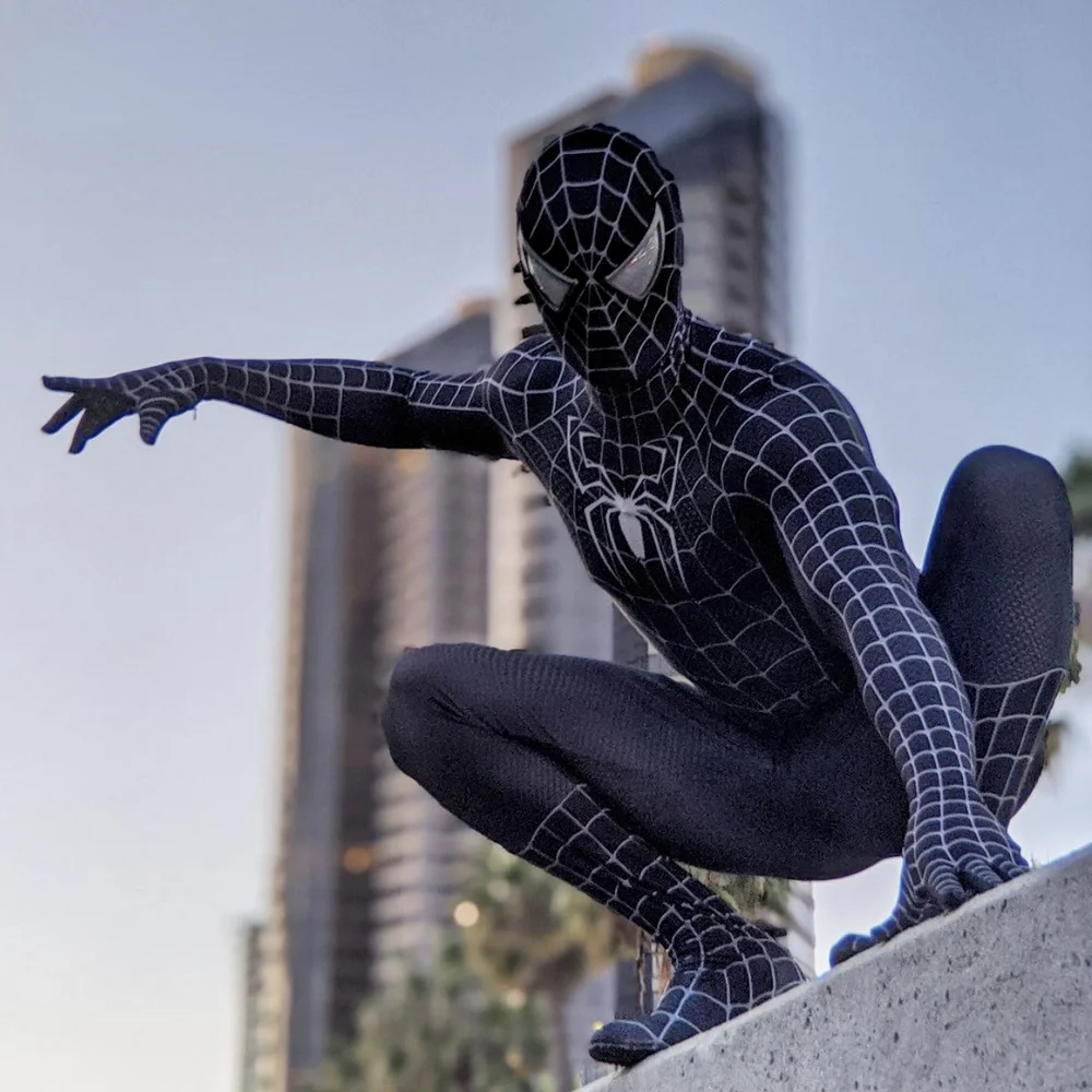 Adult Kids Black Dark Man Costume Symbiotic Cosplay Supe Zentai Hero Suit Catsuit Halloween Costumes Party Fancy Anime Clothes |