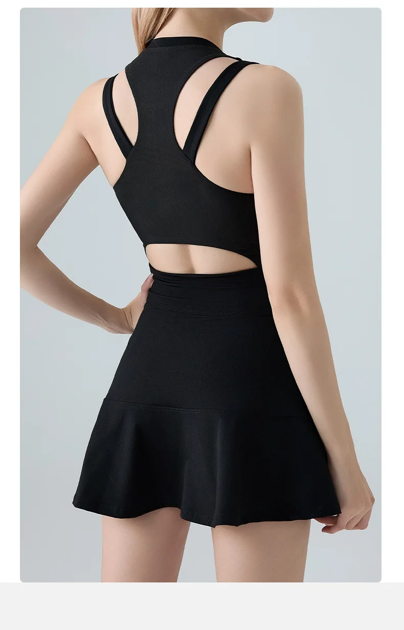 Tennis Dress Female Sleeveless Sport Suits Training Running Fitness Golf Badminton Tracksuits Padded braYoga Skirts sports dress
