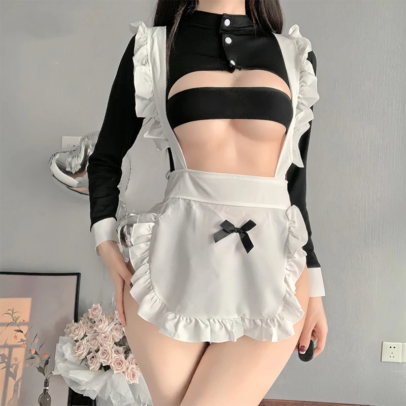 Women Lingerie Set Women Cosplay Costume Porn Maid Sexy Sets Role Play Bodysuit