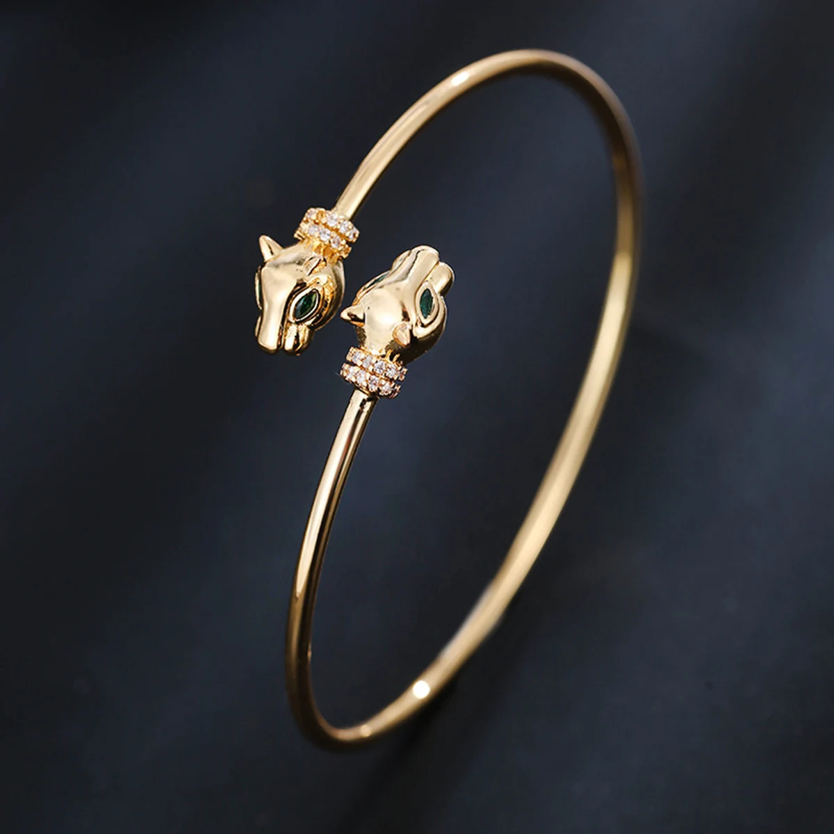 Zirconia Bracelet Classic Zirconia Leopard Pattern Head Bracelet for Women's High end Jewelry Accessories with bangle bracelet,zircon bracelet,stone bracelet,zirconia bangle