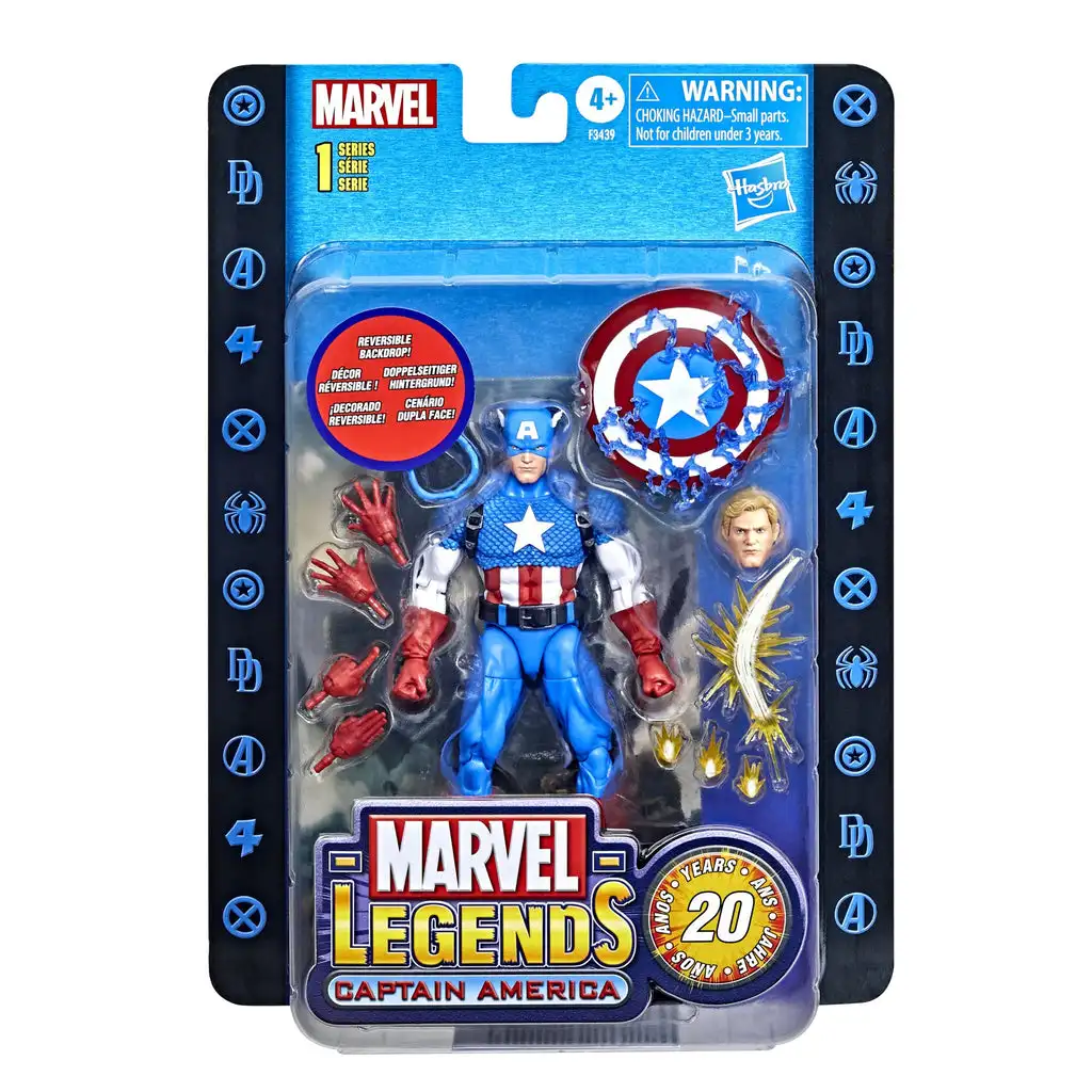 

Original Hasbro Marvel Legends 20Th Anniversary Series 1 Captain America 6-Inch Action Figure Collectible Figure Toy Gift