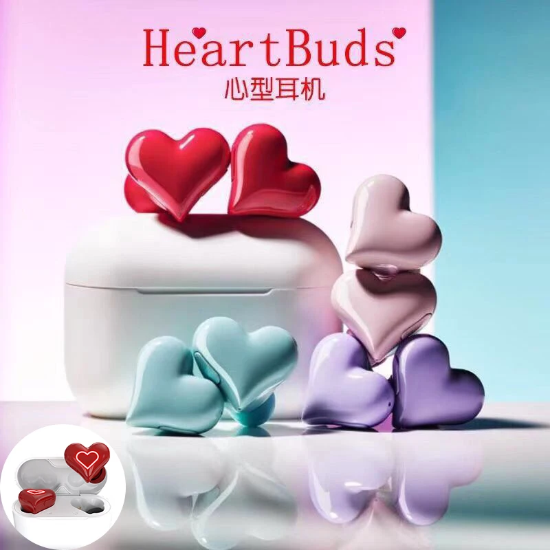 Heartbuds Wireless Pink Headphones TWS Heart Buds Bluetooth
