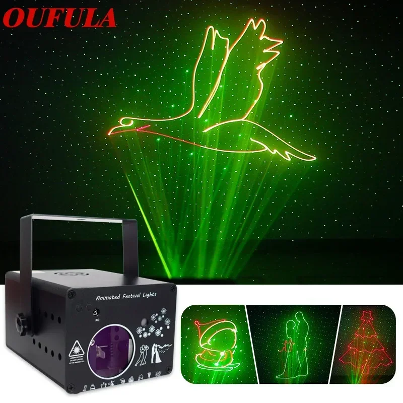3D Full Color Animation Laser Projection Light Christmas Bar KtV Beam Animation Stage DJ Disc Laser Light