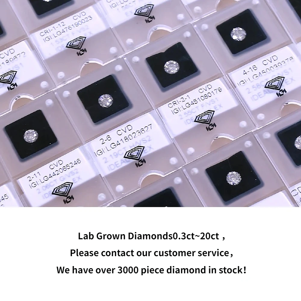0.3ct 0.5ct 0.8ct 1ct 1.5ct 2ct 3ct 라운드 랩 그로운 다이아몬드 (IGI GIA 인증서 포함) CVD HPHT 랩 다이아몬드 도매