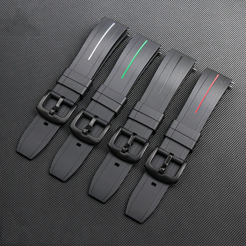 

20 22mm Rubber Silicone Watchband For Mido Rolex Water Ghost Omega Tissot Seiko Watch Strap Waterproof Sports Men Bracelet Black