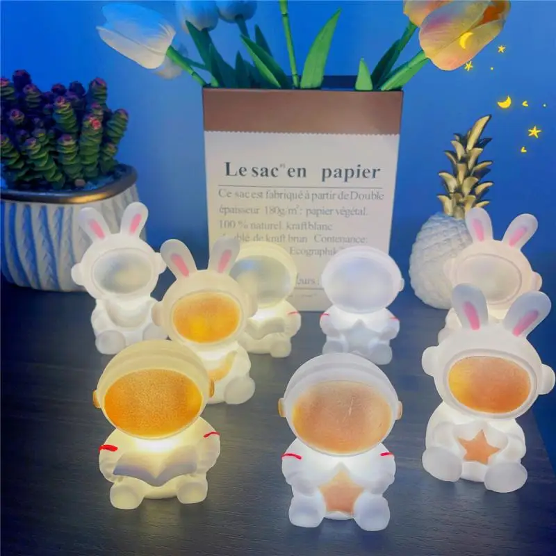 

Диммирующий астронавт, ночная лампа, уникальный дизайн, красивое прикроватное украшение, мультяшный ночник, мягкая лампа кролика