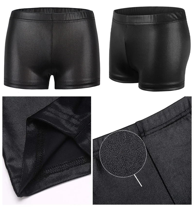 Heißer Verkauf, günstig auf Lager, schnelle Lieferung, elastisch, für Kinder, Mädchen, Kinder, metallisch, kurz, glänzend, goldfarben, schwarz, Sport, Tanz, Gymnastik – Detail 9