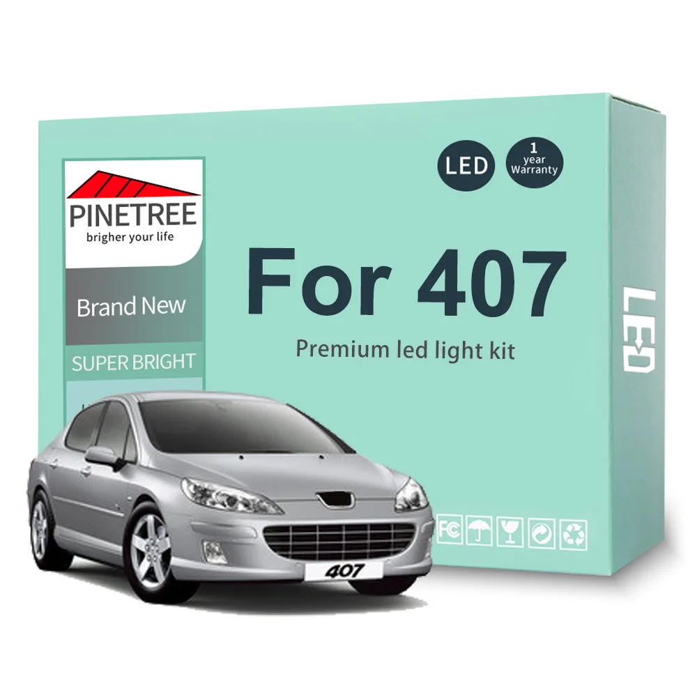 

Led Interior Light Kit For Peugeot 407 SW Sedan Coupe 2004-2011 LED Bulbs License Plate Light Canbus No Error