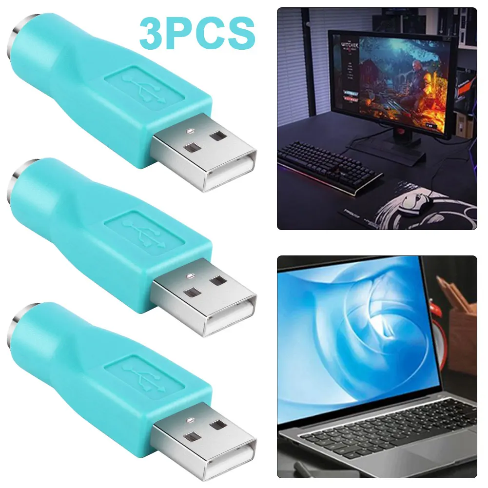 NEW 1 PC High-end To USB Male Female Adapter Converter Connector For Keyboard Mouse 2 Female To USB Male Adapter - 7