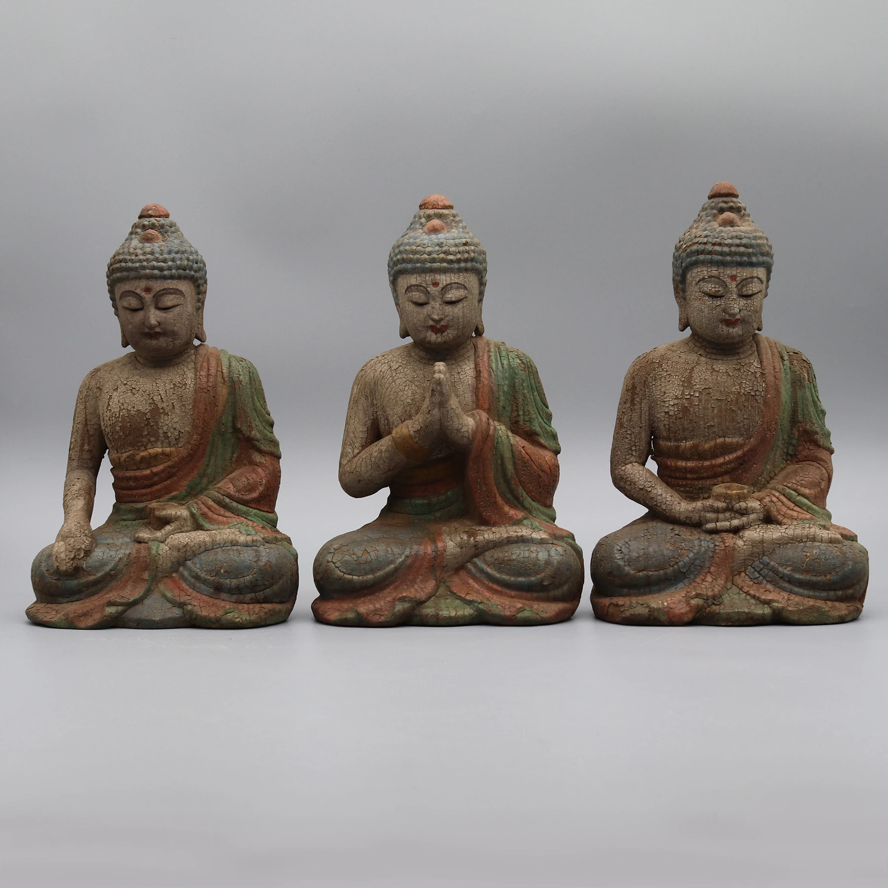 Statua Di Budda In Legno, Replica, Accessorio Da Tavolo