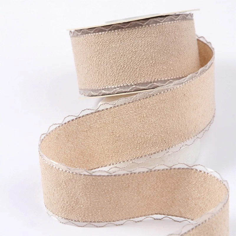 1CM 25mm Einfarbiges Transparentes Spitzenband DIY Schleifen Kinderhaarspangen Geschenkbox-Verpackung Zubehör Handarbeit Bastelbedarf – Detail 4