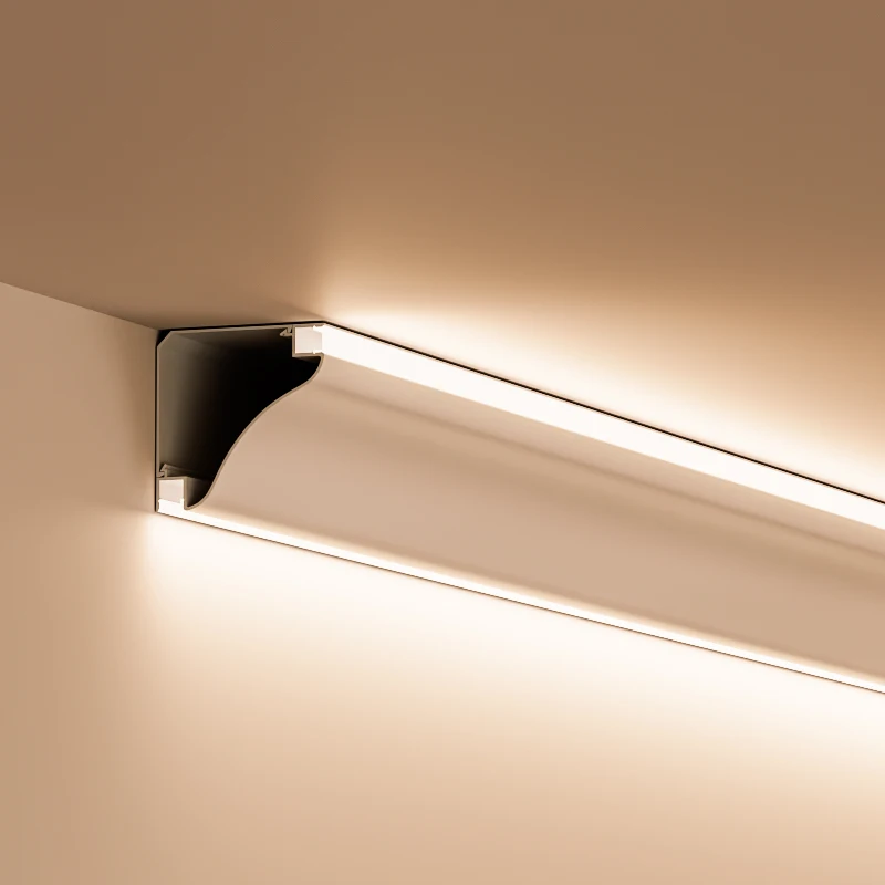 

Бесплатный алюминиевый профиль с открытой поверхностью для потолочного крепления, настенный угловой линейный светильник, домашний декор, линейный прочный светильник для дома