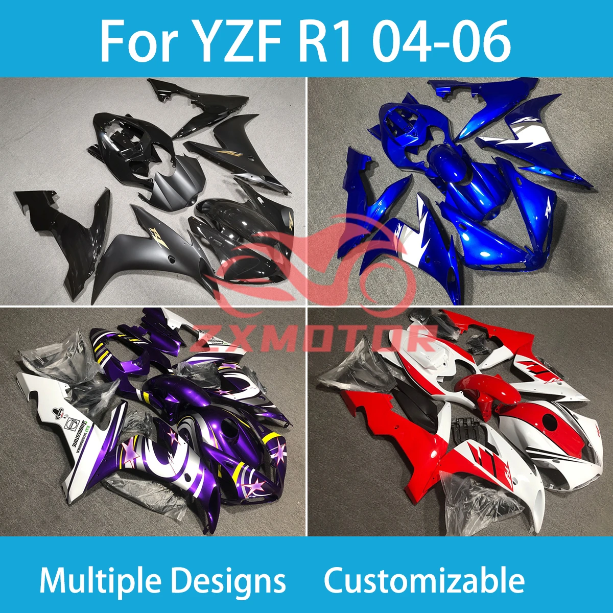 

Бесплатная индивидуальная обтекатель для Yamaha YZF R1 2004 2005 2006 мотоциклетный полный комплект из пластика для тела комплект обтекателей R 1 04 05 06