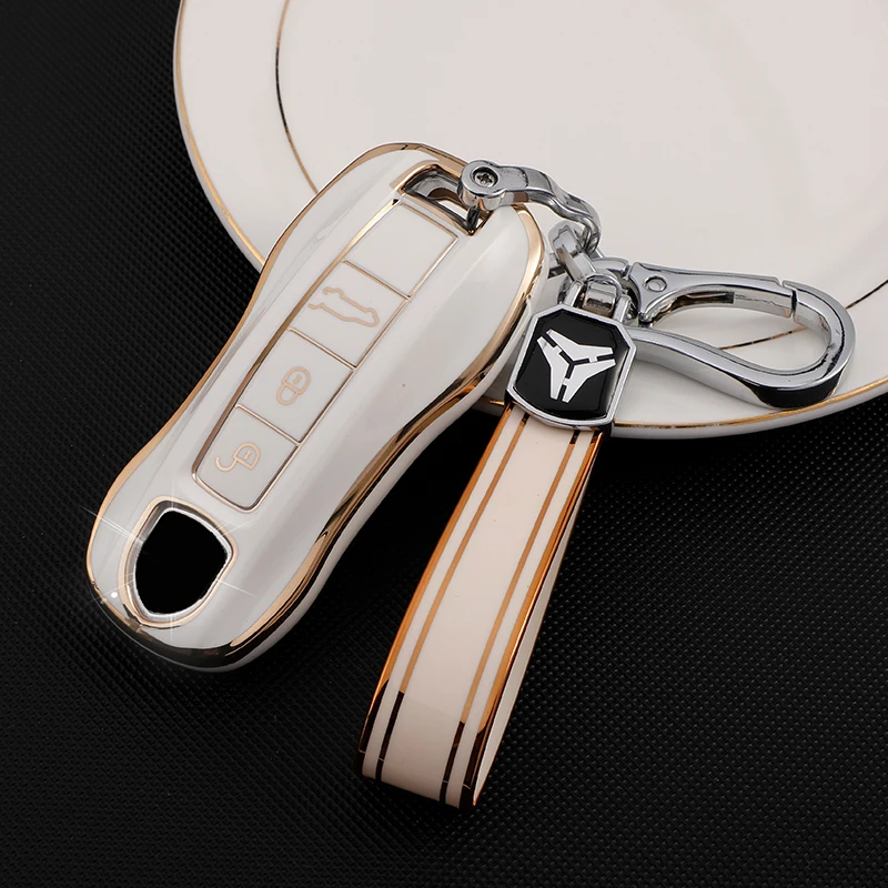 Soft TPU Car Key Case FullCover For Porsche Carman Macann Panamera Bobst  Cayenne981 991 911 970 996 92A 2017 car accessories