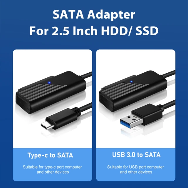 Onelesy adattatore da SATA a USB 3.0 cavo da tipo C a SATA trasmissione dati ad alta velocità da 5Gbps per adattatore SATA per disco rigido HDD da 2.5 pollici 2