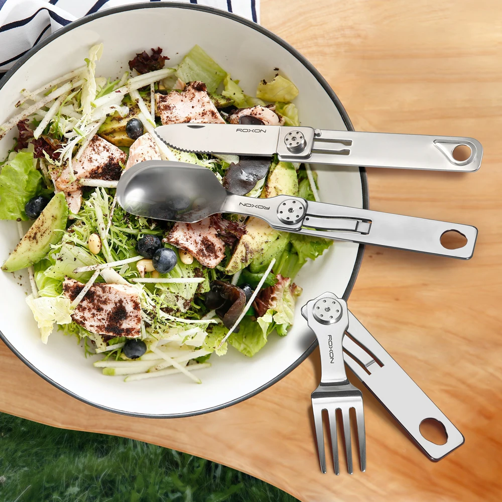 3 IN 1 Camping Cutlery Set Knife Fork Spoon Stainless Steel - Image 4