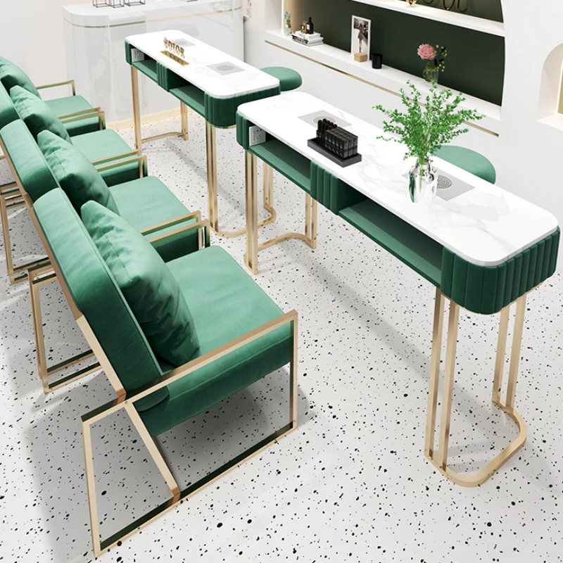 

Makeup Simple Nail Tables Drawer White Modern Professional Manicure Nail Tables Velvet Mesa Beauty Salon Furniture MR50NT