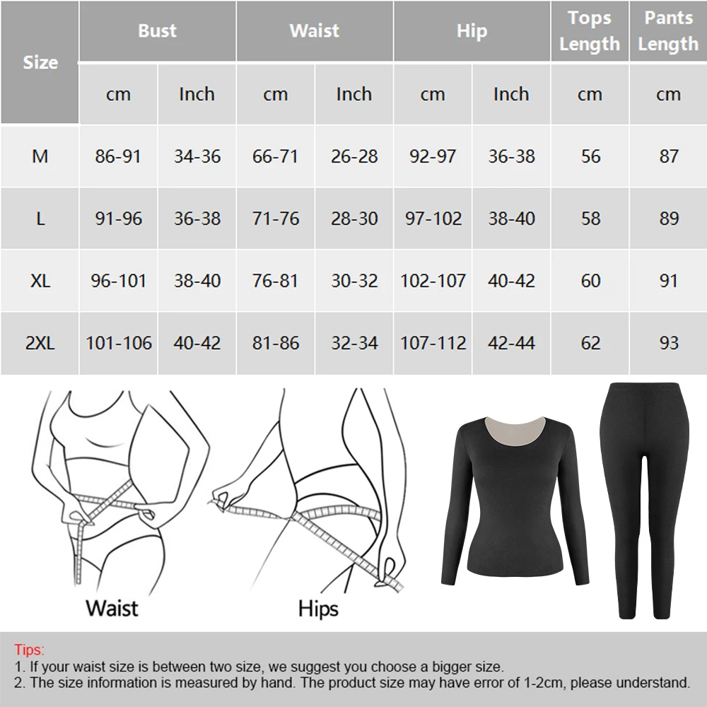 Long Johns Thermal Underwear for Women Top Bottom with Fleece Lined Winter Warm Lingerie Thermal Clothing Set 2 Pieces