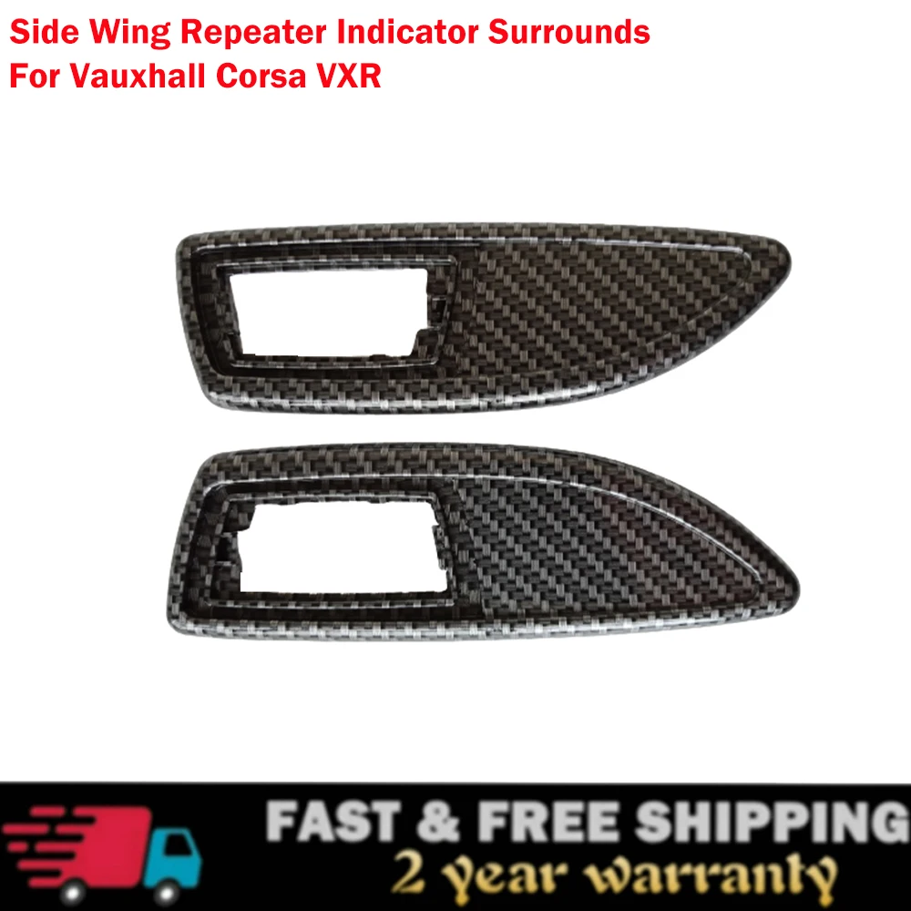 

Car Exterior Decoration Effect Side Wing Repeater Indicator Surrounds Carbon Fibre Stickers For Vauxhall Corsa VXR D Range 2006+