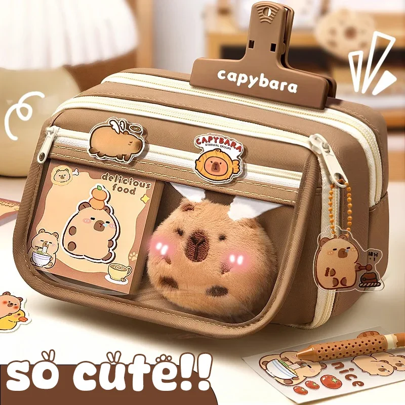 귀여운 패브릭 연필 케이스 Kawaii 대용량 동물 지퍼 키즈 가방 어린이 소년..