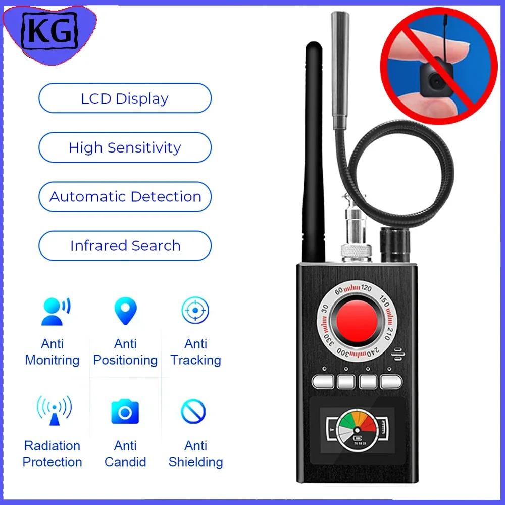 

Anti Spy Hidden Camera Detector hacking gadget Signal GPS Bug Anti Candid Mini Cam Lens Finder Wireless Spy Gadgets Detector K18
