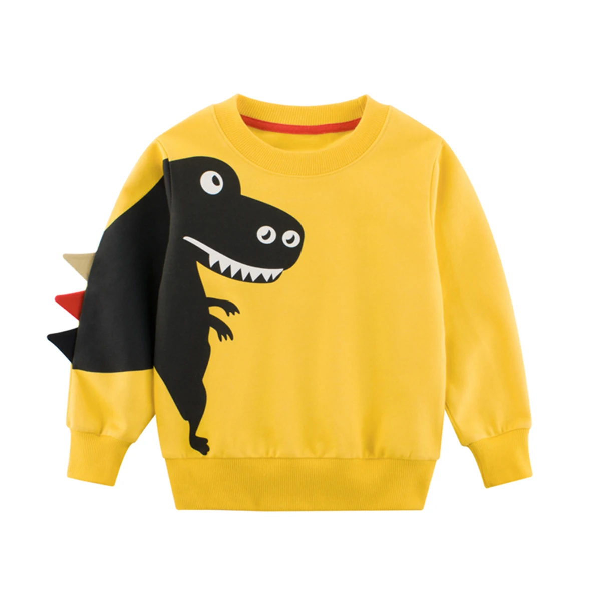 

Kids Pullover Sweatshirt Little Boys Spikes On Long Sleeve Cotton Tops Dinosaur Graphic Round Neck Sports Active Outerwear