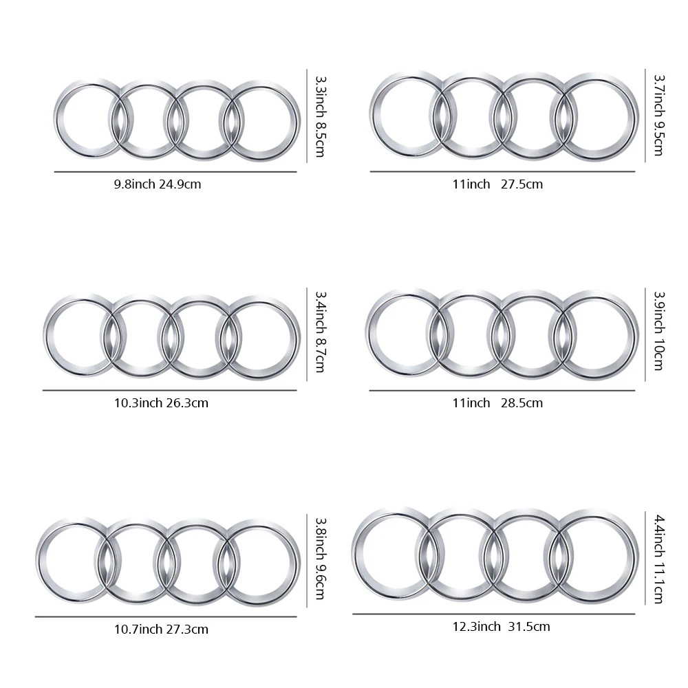 Audi Sportback ABS Auto Emblem 4-Ring Car Grille and Trunk Decoration Accessory