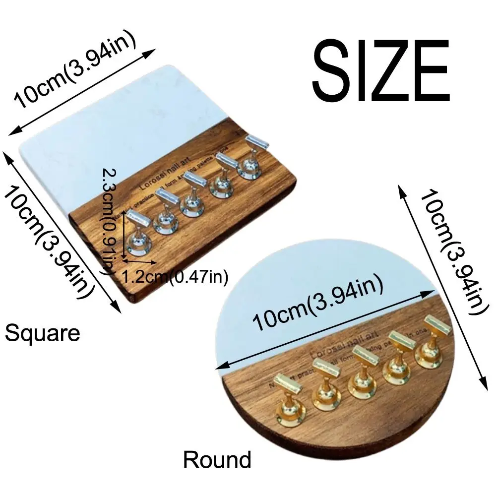 사각형/둥근 베이스 마그네틱 네일 아트 홀더 강력한 자기 재사용 가능한 네일 디스플레이 랙 분리형 사용하기 쉬운