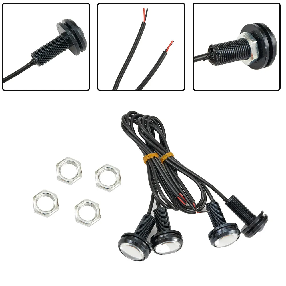 4Pcs LED 자동차 자동 DRL 주간 주행 등 12V 15W 흰색 백업 램프 자동차 주차 신호 램프 반전