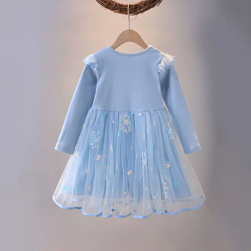 New Princess Dress Girls Dress Long-sleeved For Children's Party Clothes Elsa Frozen Dress Spring Autumn Kids Dress 2-9Y S67fb0425fe124413aa08231ac3acf7f9E