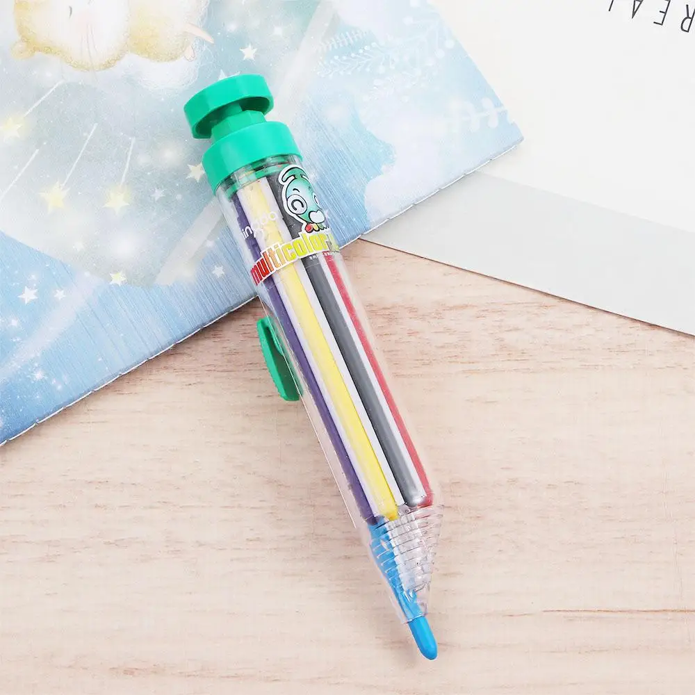 8 In 1 Multicolor Crayons Creative Push Style DIY Replaceable Oil Pastel Colored Pencil for Kids Graffiti Painting Tools