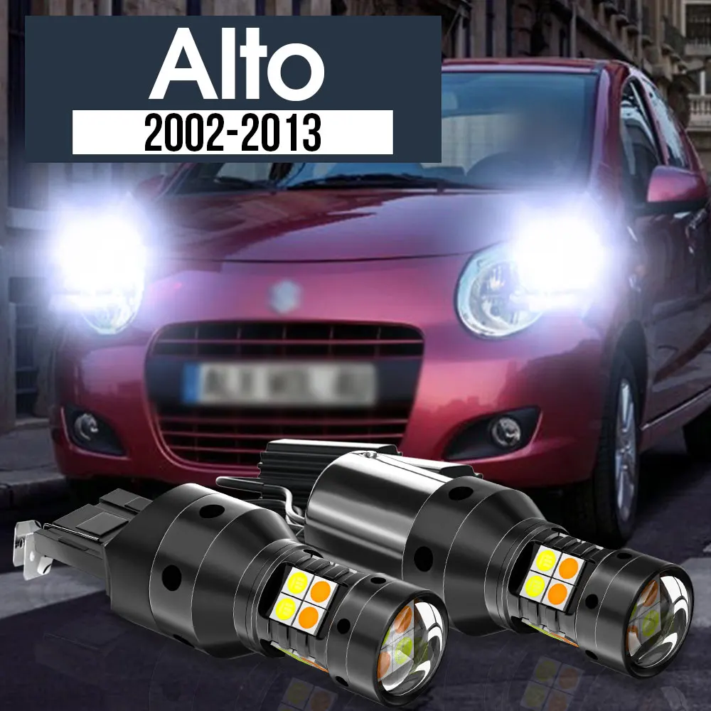 

2pcs LED Dual Mode Turn Signal+Daytime Running Light Blub DRL Canbus Accessories For Suzuki Alto 2002-2013 2007 2008 2009 2010