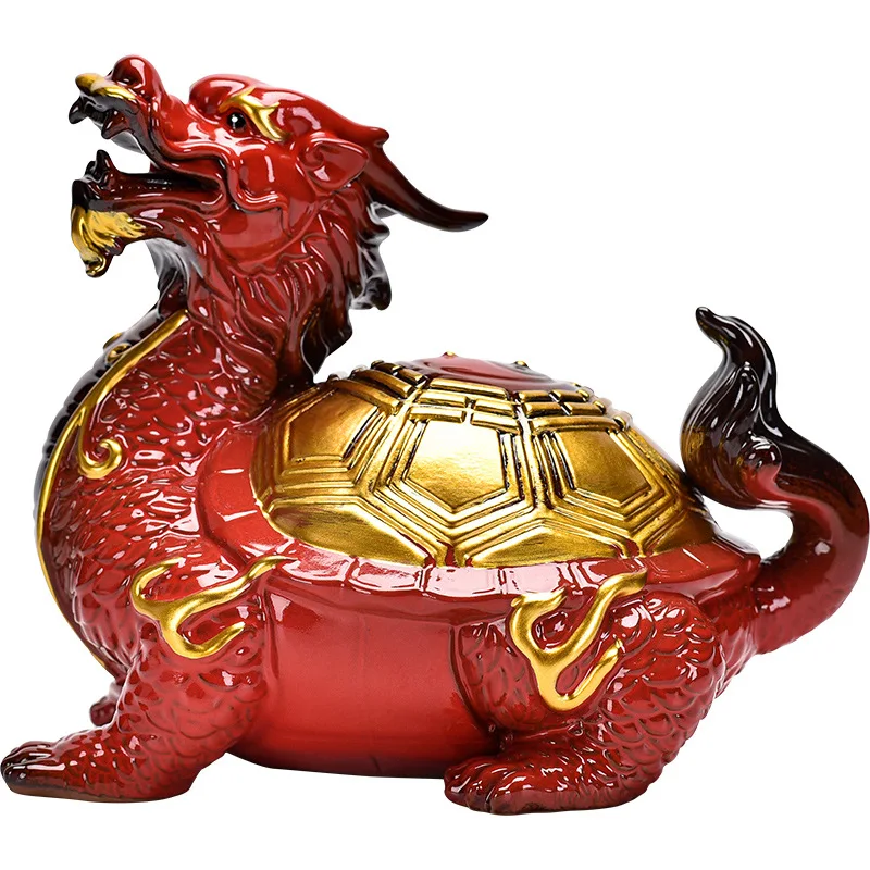 Creative Ceramic Turtle Ornament Boutique Bagua Dragon Turtle Home Furnishing Living Room Store Decoration Office Opening Gifts