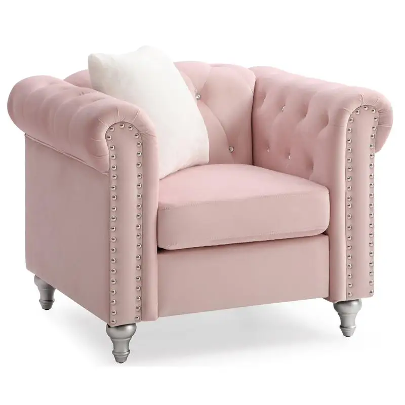 Contemporary Pink Lounge Chair – Modern Living Room Accent 2