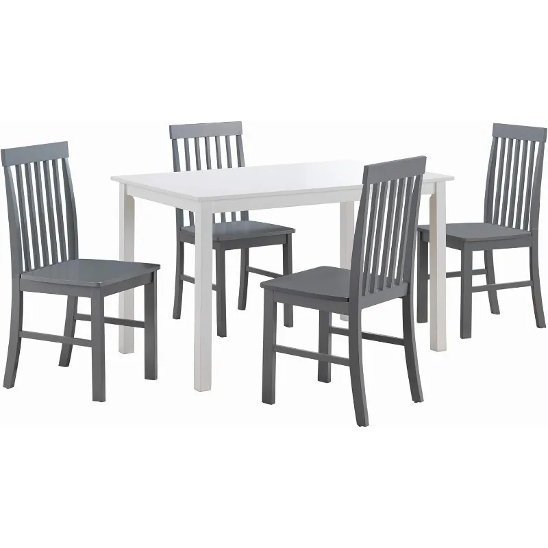 

4 Person Modern Farmhouse Wood Small Dining Table Dining Room Kitchen Table Set 4 Chairs Set, 48 Inch