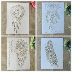 4Pcs 29cm A4 Feature Wheel Tassel DIY Layering Stencils Painting Scrapbook Coloring Embossing Album Decorative Card Template