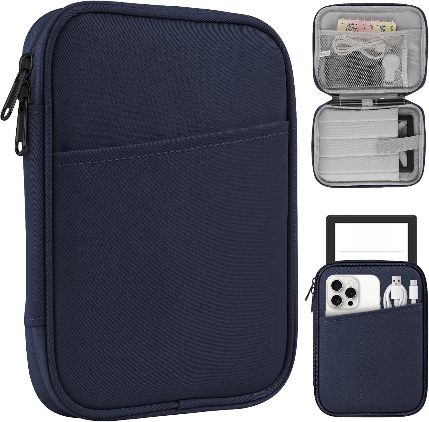 Shockproof Soft Tablet Sleeve with Dual-Way Zippers