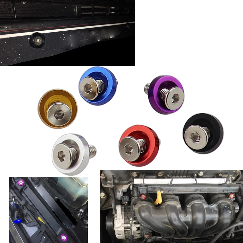 JDM Style Washer Nut License Plate Bolts Fender Flare Stickers M6x20 Universal Auto Car Styling Tuning Modification 10pcs/set car accessories auto accessories