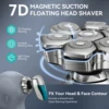 KENSEN 5 in 1 Electric Head Shaver Magnetic 7D Floating Blade Men's Grooming Kit Rechargeable Head Shaving Machine Beard Trimmer 3